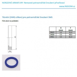 Gasket Silicone (VMQ) for Union Male SMS | DN25