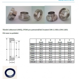 Gasket Silicone (VMQ) for Union Male Standard DIN11851 DN100