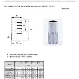 Hose nipple extension / hose end/ type 337S| DN25 (Ø out 32 mm)- data sheet