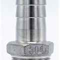 Hose nipple extension / hose end with hexagon / type 337  1/2", stainless steel