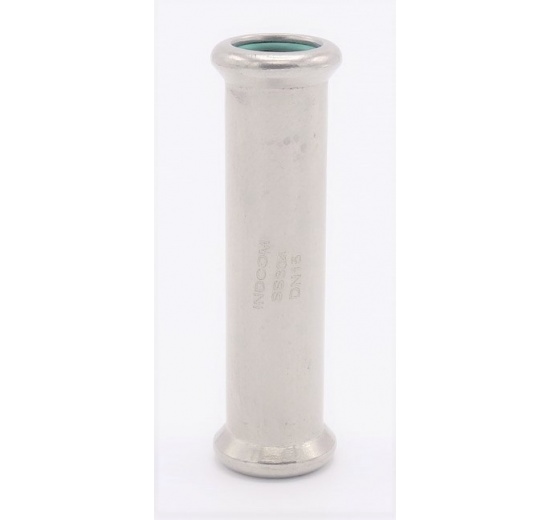 Hrdlo lisovací prodloužené 15 mm, nerezové