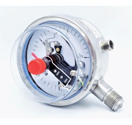 INDCOM  All-stainless steel pressure gauge with electrical contacts
