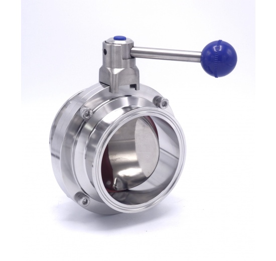 INDCOM Stainless steel butterfly valve Clamp DN 100
