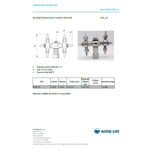 Jet rotary cleaning ball, threaded