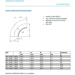 Koleno navařovací 90°| DN32 (34x1,5mm)