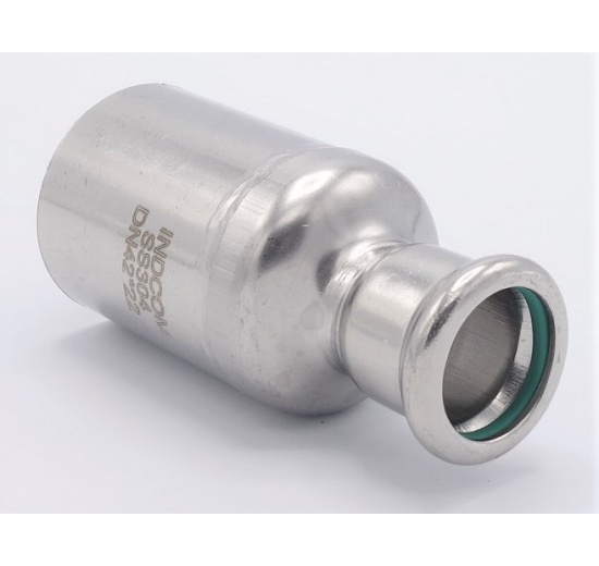 Lisovací redukce (redukovaná vsuvka) M/F 42/22 mm, nerez