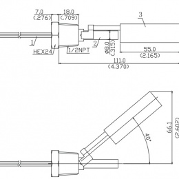 Magnetic float level sensor
