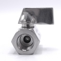 MINI nerezový kulový kohout s redukovaným průtokem, jednodílný, závitový, nerez páčka | 1/4” stainless steel lever