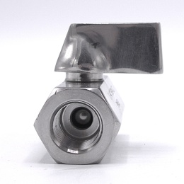MINI nerezový kulový kohout s redukovaným průtokem, jednodílný, závitový, nerez páčka | 1/4” stainless steel lever