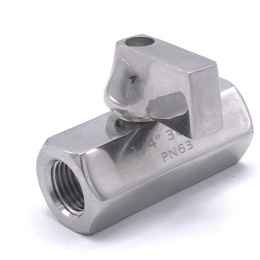 MINI nerezový kulový kohout s redukovaným průtokem, jednodílný, závitový, nerez páčka | 1/4” stainless steel lever