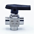 MINI Stainless Steel Ball Valve, Three- way, Threaded |1/4”