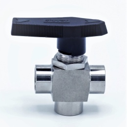 MINI Stainless Steel Ball Valve, Three- way, Threaded |1/4”