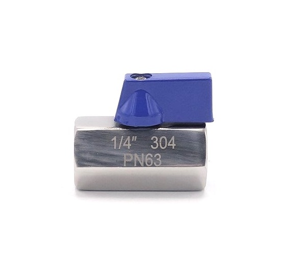 MINI Stainless Steel Ball Valve With Reduced Flow, One-piece, Threaded 1/4”