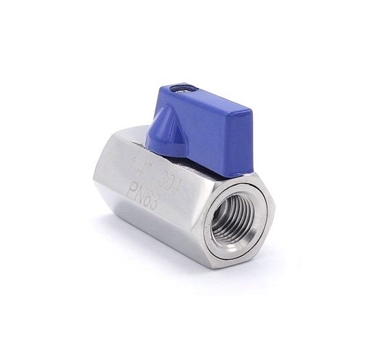 MINI Stainless Steel Ball Valve With Reduced Flow, One-piece, Threaded 1/4”