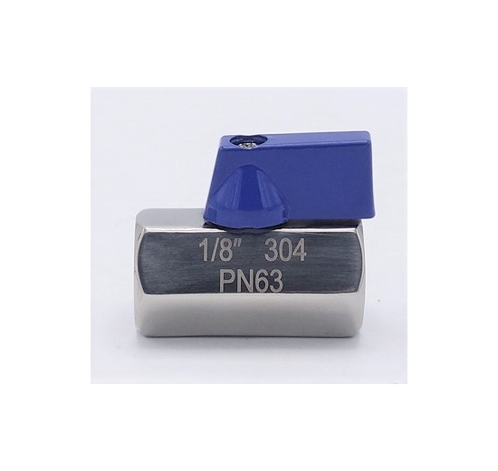 MINI Stainless Steel Ball Valve With Reduced Flow, One-piece, Threaded 1/8”
