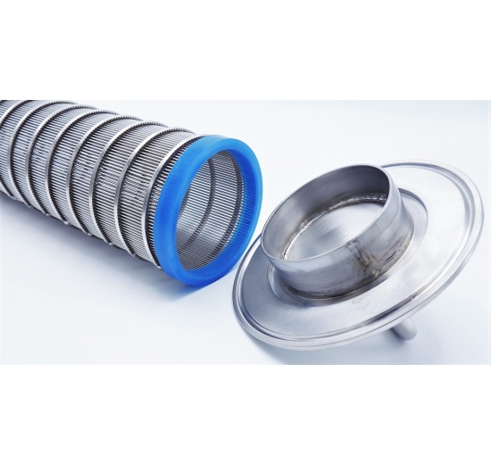 Modified lid sieve cap for tubular filter DN50