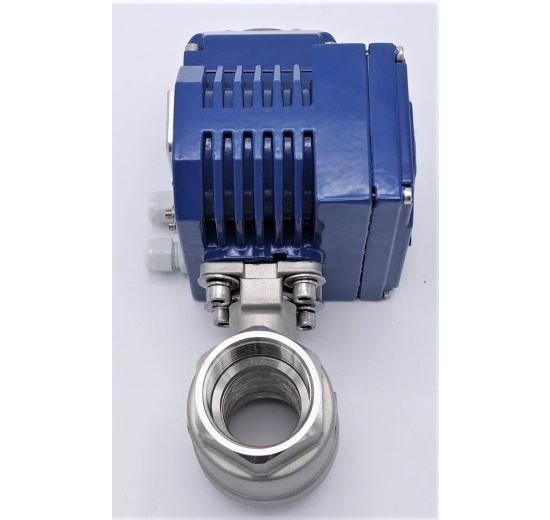 Nerezový kulový kohout, dvoudílný s elektrickým servopohonem jednootáčkovým 30 Nm