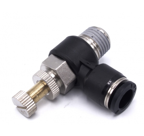 One-way throttle valve, L-shaped | DN 8 mm x 1/4