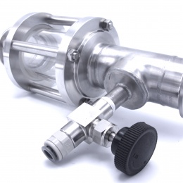 Oxygenation/Aeration Wort saturator to aerate the cooled wort with compressed sterile air before the main fermentation in the tank