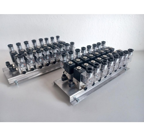Pilot Solenoid Valves 3/2 on stainless steel plate, customized