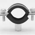 Pipe Clamp with Rubber EPDM, two screw, M8/M10, galvanized