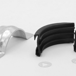 Pipe Clamp with Rubber EPDM, two screw, M8/M10, galvanized