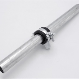 Pipe Clamp with Rubber EPDM, two screw, M8/M10, galvanized