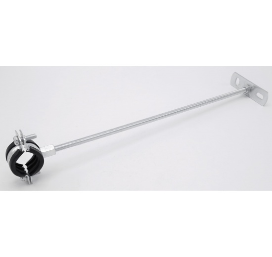 Pipe Clamp with Rubber EPDM, two screw, M8/M10, galvanized