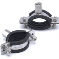 Pipe Clamp with Rubber EPDM, two screw, stainless steel DIN 1.4301, M8  Pipe Clamp with Rubber EPDM, two screw, stainless steel DIN 1.4301, M8 _ 32-36 mm 32-36 mm