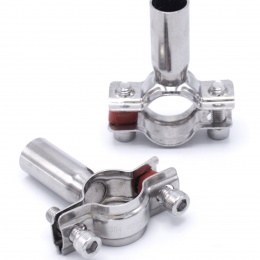 Pipe Clamp without Rubber, two screws, stainless steel DIN 1.4301 _ 25-28 mm