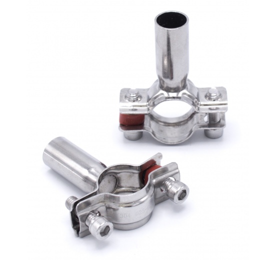 Pipe Clamp without Rubber, two screws, stainless steel DIN 1.4301 _ 25-28 mm