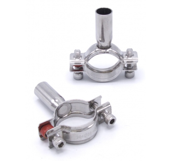 Pipe Clamp without Rubber, two screws, stainless steel DIN 1.4301_ 38-40 mm