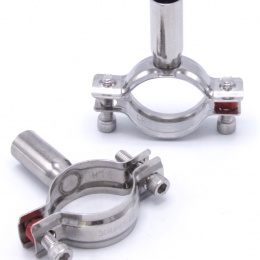 Pipe Clamp without Rubber, two screws, stainless steel DIN 1.4301_ 45-48 mm