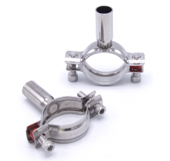 Pipe Clamp without Rubber, two screws, stainless steel DIN 1.4301_ 45-48 mm