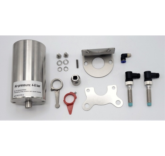 Pneumatic actuator, single-acting and accessories for butterfly valve DN65