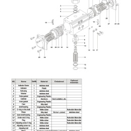 Pneumatic drive, double acting