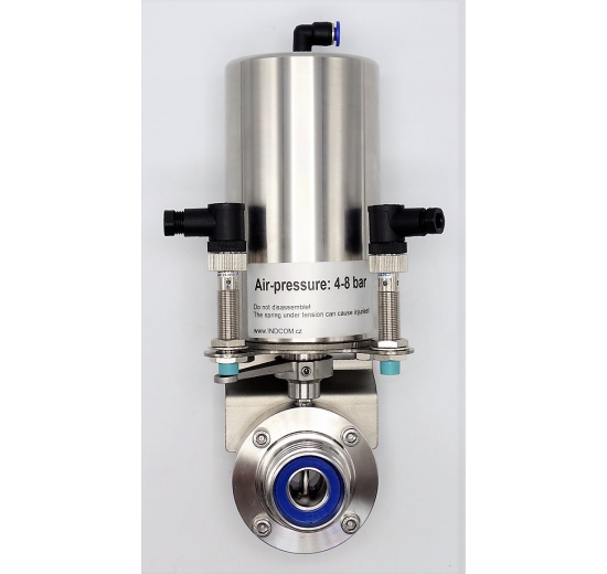 Pneumatically Operated Butterfly Valve, Threaded / Welded, type G-S DN20