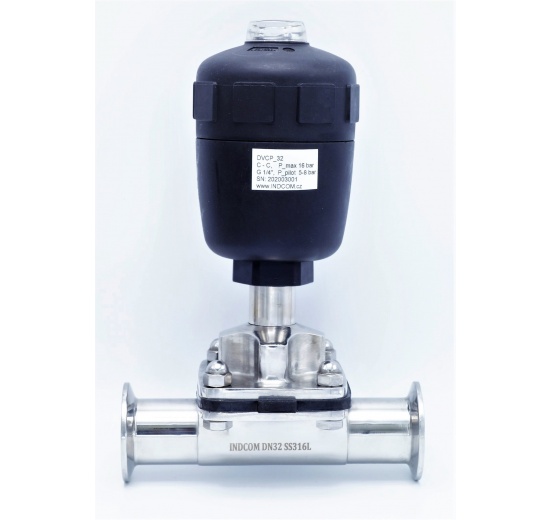 Pneumatically Operated Diaphragm Valve, CLAMP Connection DN32