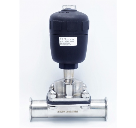 Pneumatically Operated Diaphragm Valve, CLAMP Connection DN40