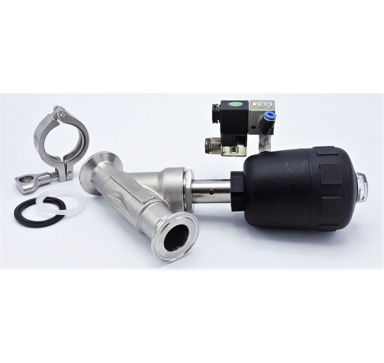 Pneumatically Operated Valve With A Slant Seat-45°, CLAMP