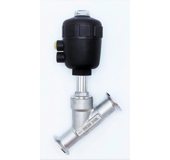 Pneumatically-operated Valves, Angle Seat - 45°, CLAMP