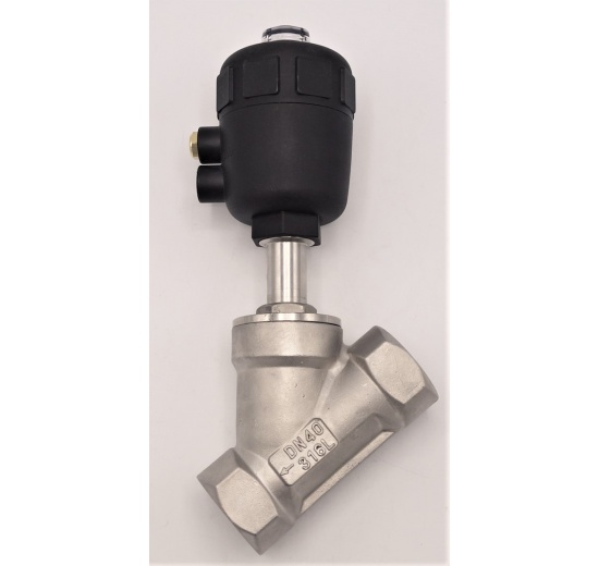 Pneumatically-operated Valves, Angle Seat - 45° G-thread 1 1/2"