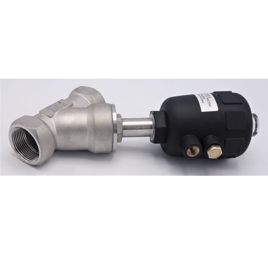 Pneumatically-operated Valves, Angle Seat - 45° G-thread 1 1/4"
