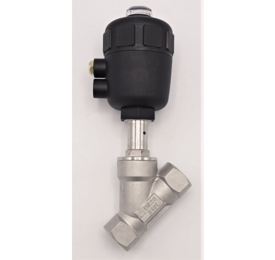 Pneumatically-operated Valves, Angle Seat - 45° G-thread 1"