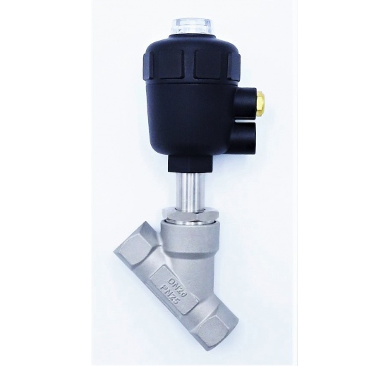 Pneumatically-operated Valves, Angle Seat - 45° G-thread 3/4"