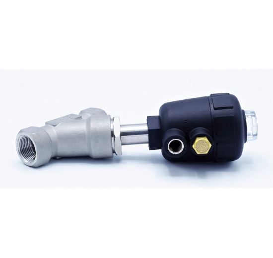 Pneumatically-operated Valves, Angle Seat - 45° G-thread 3/4"