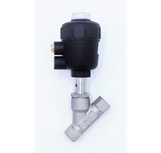 Pneumatically-operated Valves, Angle Seat - 45°°, G-thread, Seal PPL