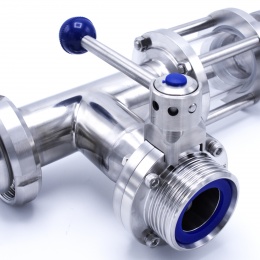 potrubní díl s průhledítkem_potravinářské šroubení DIN11851