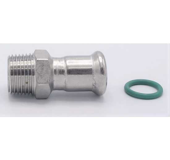 Pressing Reducer Stainless Steel / external thread (threaded adapter) |15 mm_1/2"