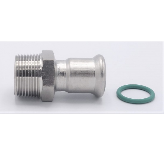 Pressing Reducer Stainless Steel /external thread (threaded adapter) |18 mm_3/4"